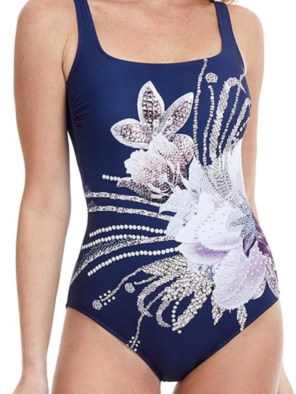 Gottex Women's Dolce Vita Square Neck One Piece Mastectomy  size 16